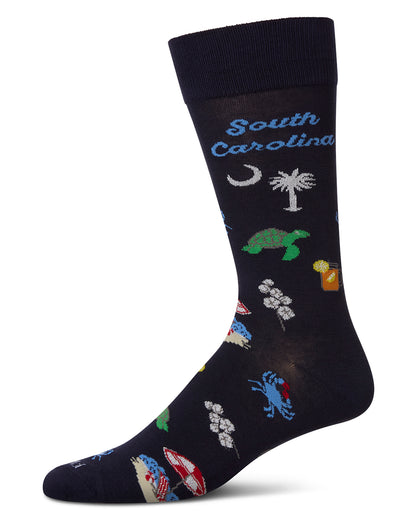 Men's South Carolina Rayon From Bamboo Crew Socks : Color: Navy