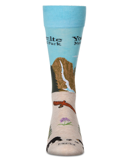 Men's Yosemite Rayon From Bamboo Crew Socks : Color: Ivory Heather