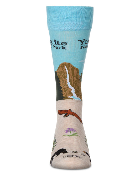 Men's Yosemite Rayon From Bamboo Crew Socks : Color: Ivory Heather