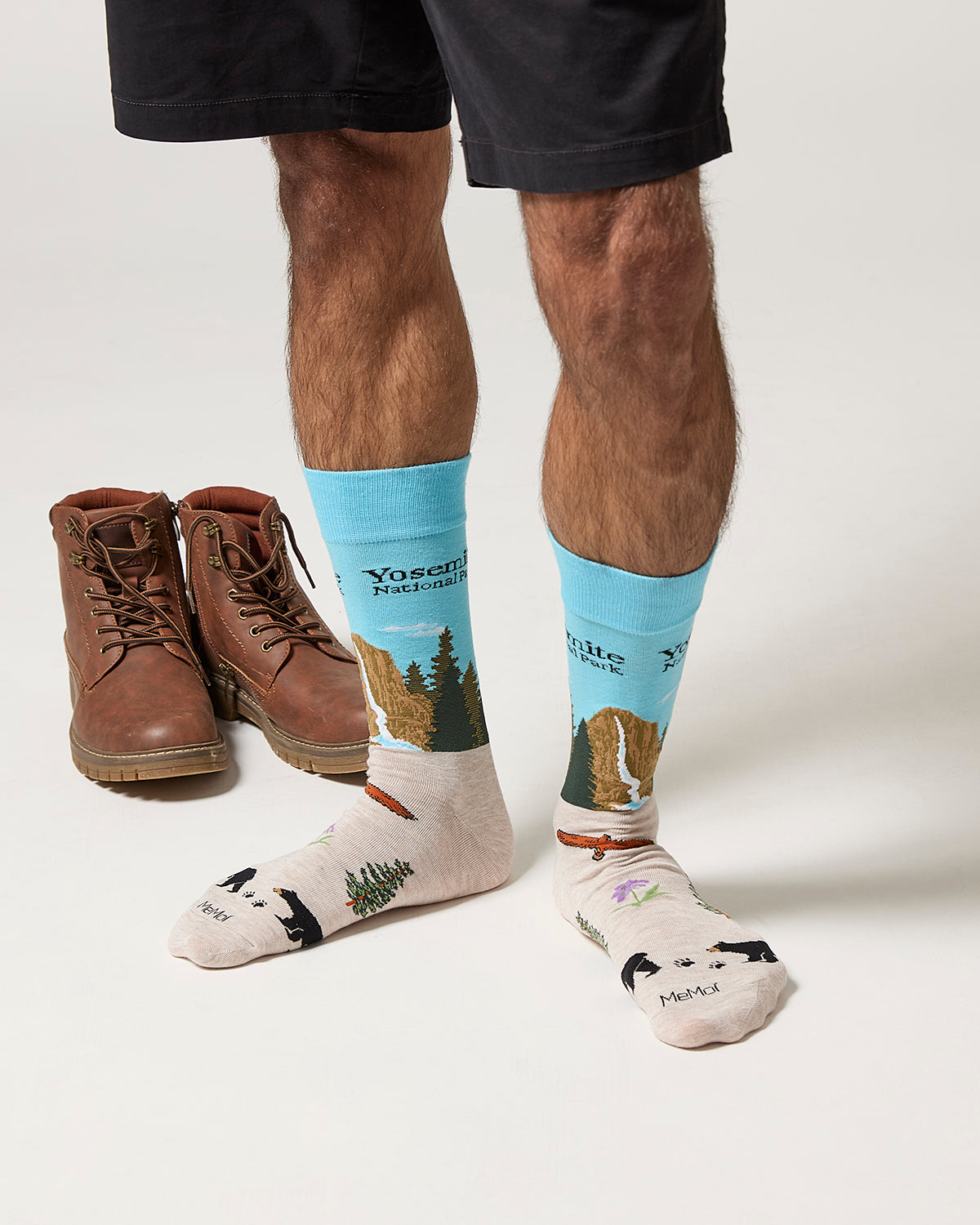 Men's Yosemite Rayon From Bamboo Crew Socks : Color: Ivory Heather
