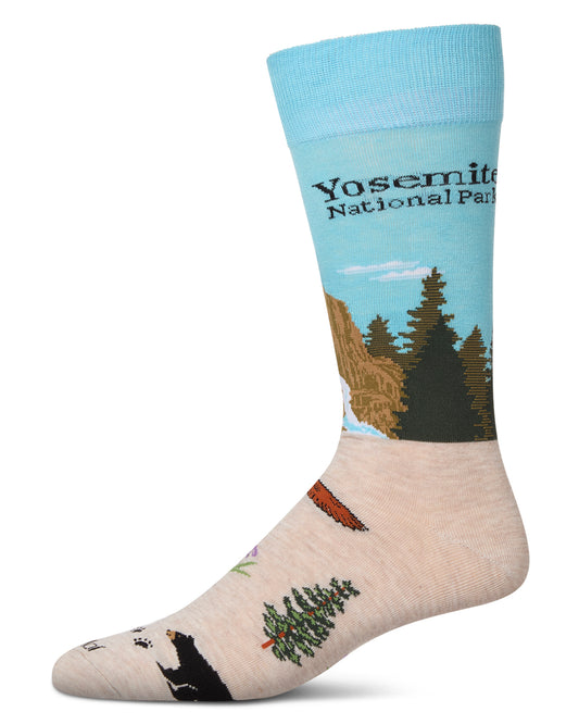 Men's Yosemite Rayon From Bamboo Crew Socks : Color: Ivory Heather