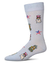 Men's Patriotic Dogs Rayon From Bamboo Crew Socks : Color: Skyway