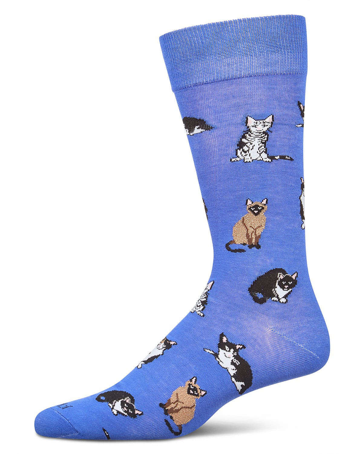 Men's Multi Cat Rayon From Bamboo Crew Socks : Color: Surf the Web