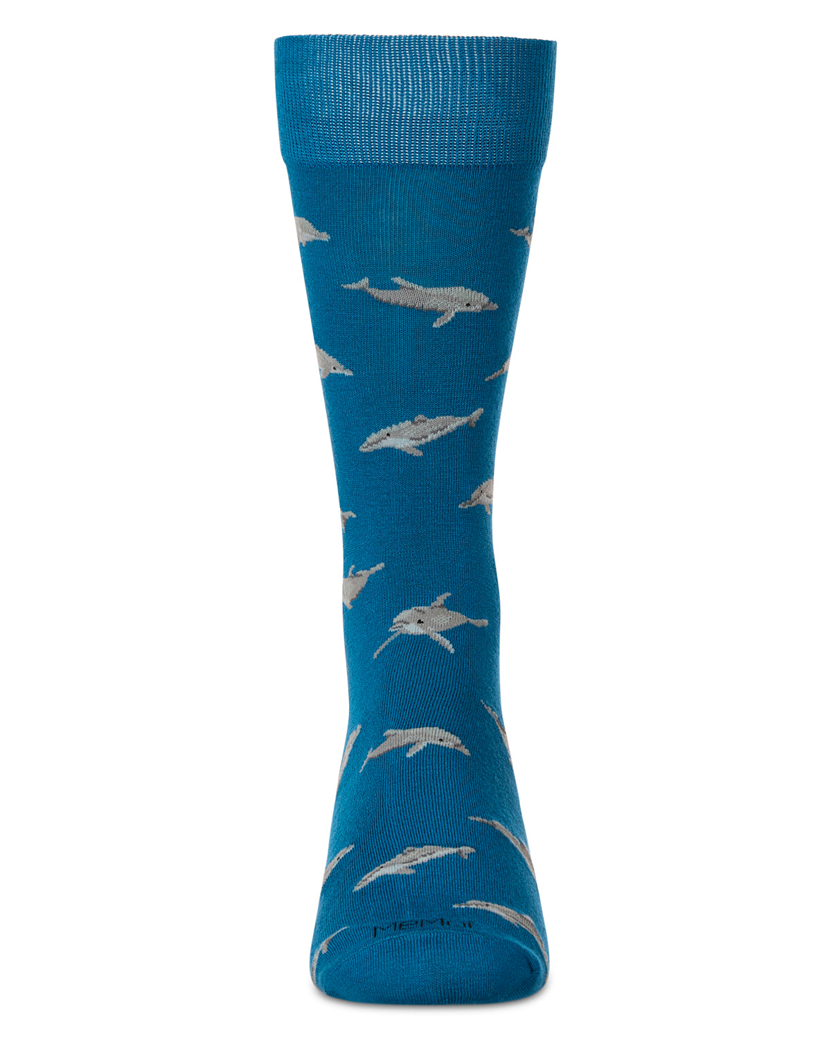 Men`s Dolphins Rayon from Bamboo Crew Socks : Color: Celestial