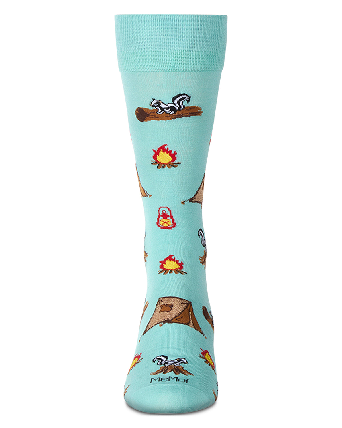 Men's "Stinky Campsite" Rayon Blend Novelty Crew Sock : Color: Capri Breeze