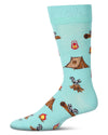 Men's "Stinky Campsite" Rayon Blend Novelty Crew Sock : Color: Capri Breeze