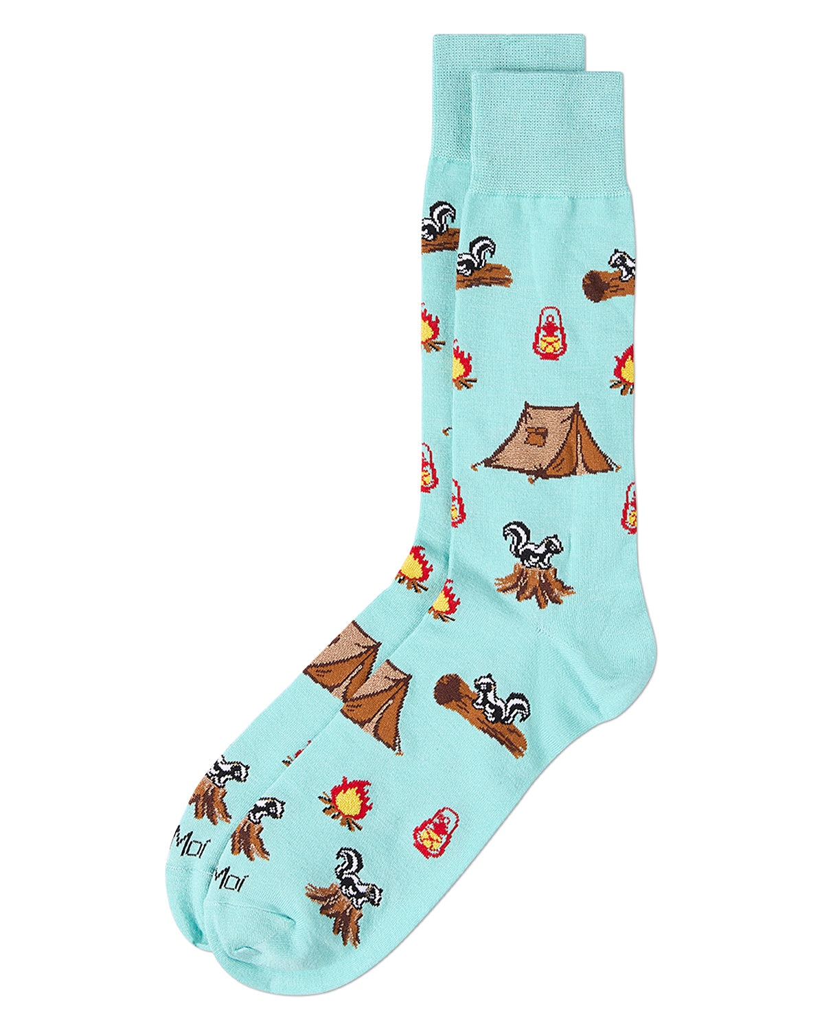 Men's "Stinky Campsite" Rayon Blend Novelty Crew Sock : Color: Capri Breeze