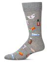 Men's RX-Themed Rayon Blend Novelty Crew Sock : Color: Med Gray Heather