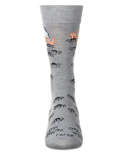 Men's "Boo Crew" Halloween Holiday Novelty Crew Sock : Color: Med Gray Heather