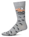 Men's "Boo Crew" Halloween Holiday Novelty Crew Sock : Color: Med Gray Heather