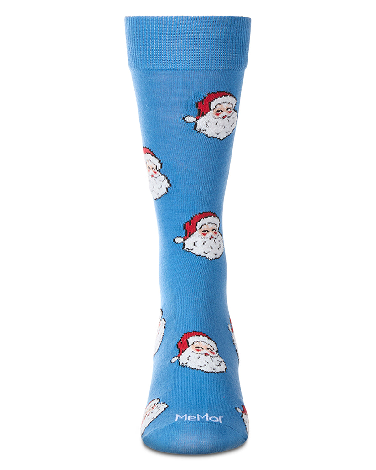 Men's "Retro Santa" Christmas Holiday Novelty Crew Sock : Color: Blue Grotto