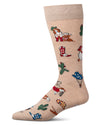 Men's "Rodeo Dogs" Rayon-Blend Novelty Crew Sock