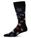 Men's Workout-Themed Rayon-Blend Novelty Crew Sock
