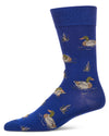 Men's Mallard-Themed Rayon-Blend Fine-Gauge Novelty Crew Sock