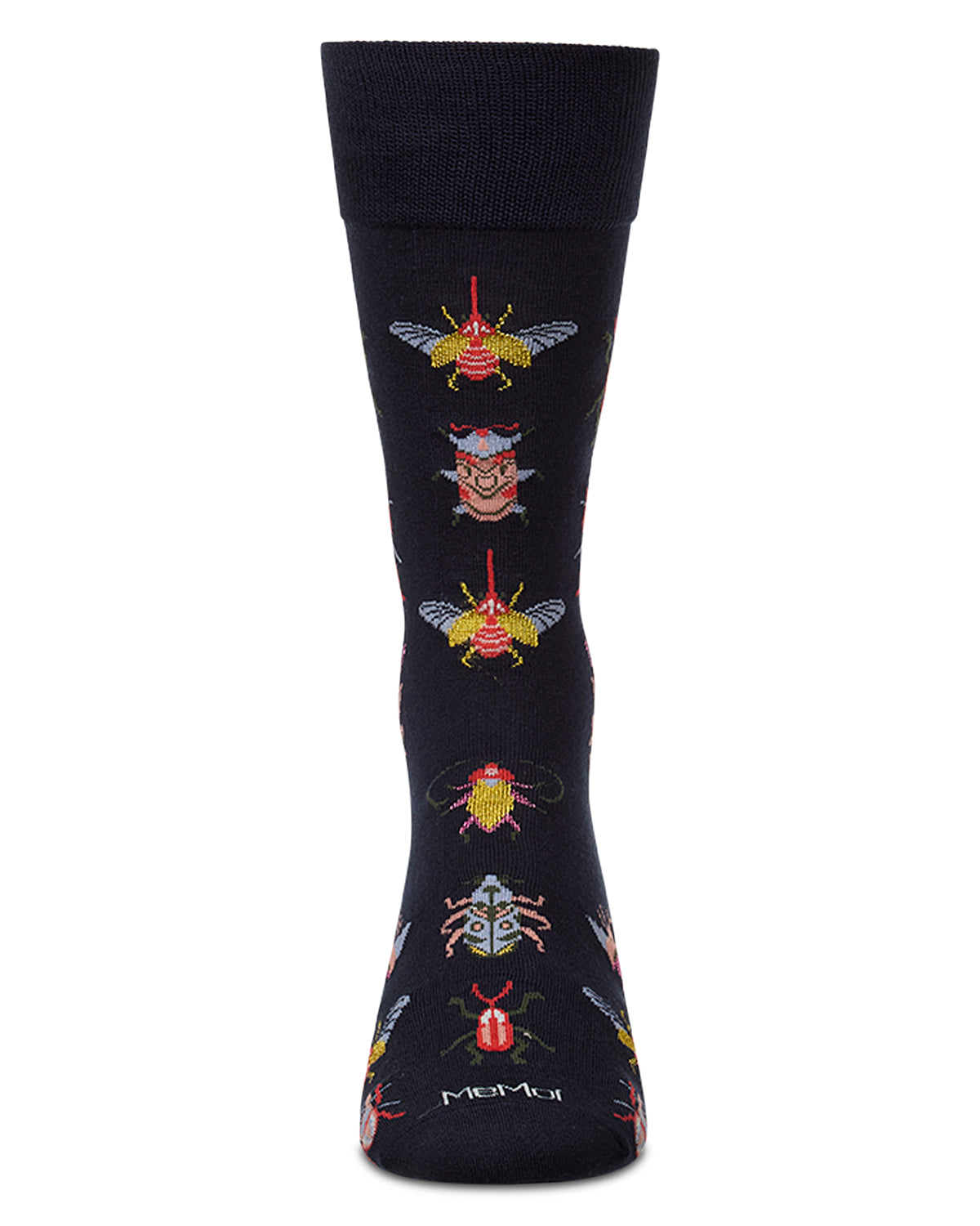 Men's "Bug Family" Rayon-Blend Fine-Gauge Novelty Crew Sock