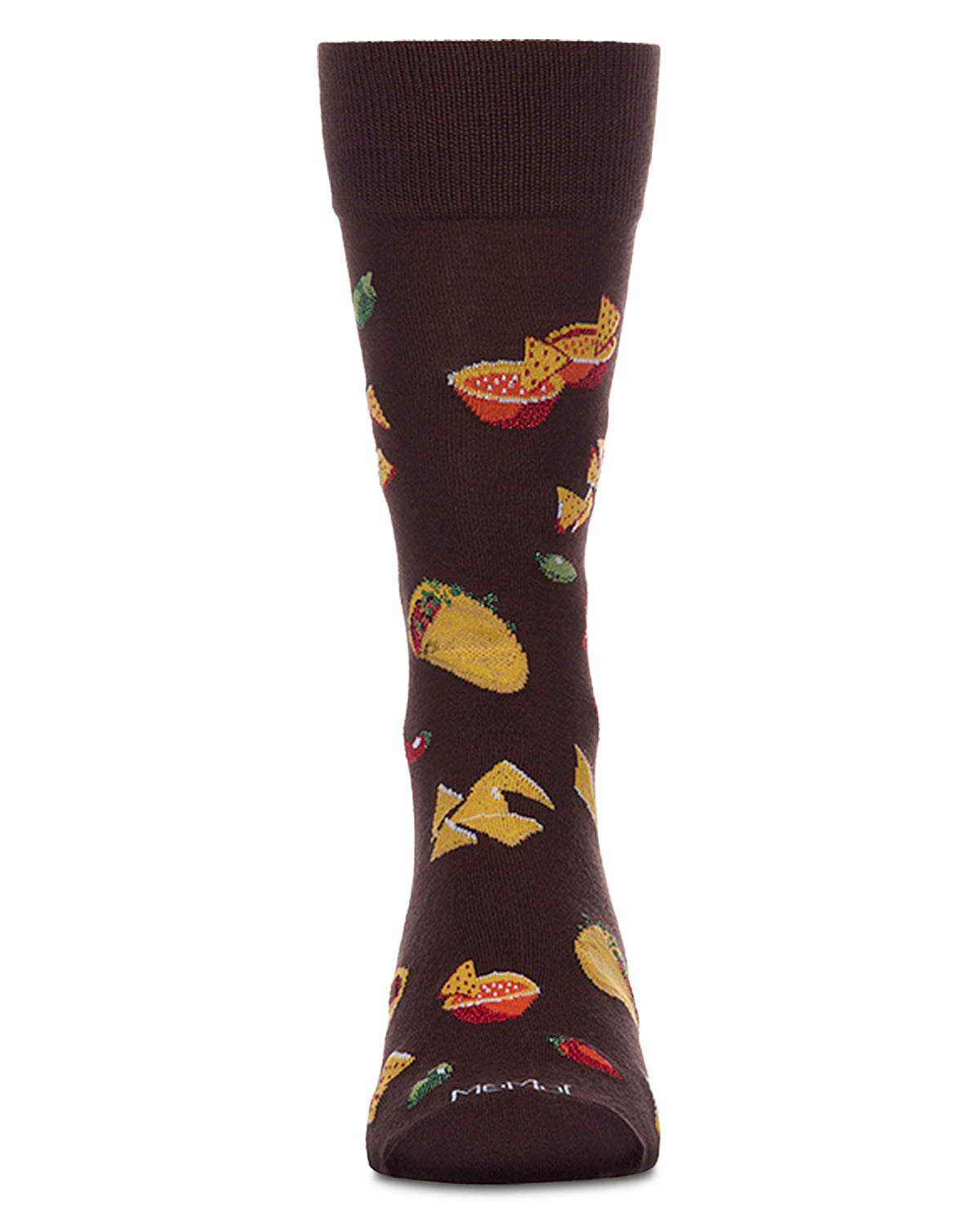 Men's "Ole Taco" Rayon-Blend Fine-Gauge Novelty Crew Sock