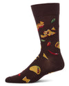 Men's "Ole Taco" Rayon-Blend Fine-Gauge Novelty Crew Sock
