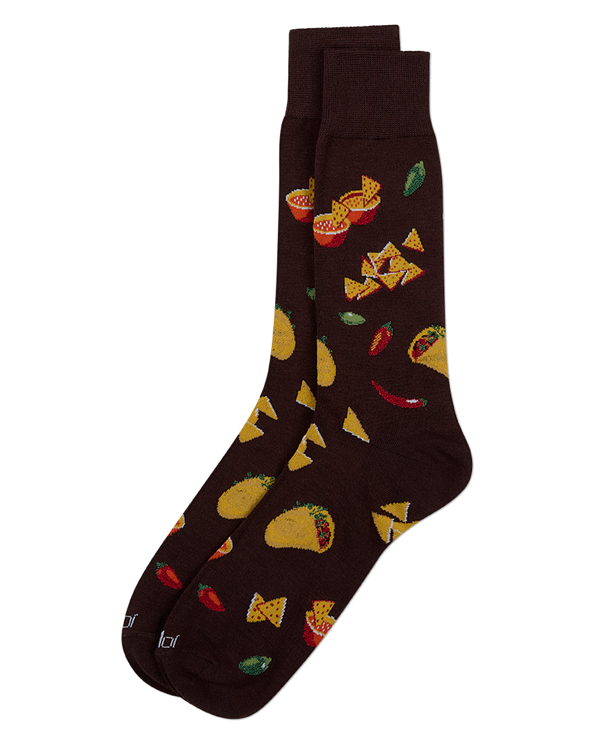 Men's "Ole Taco" Rayon-Blend Fine-Gauge Novelty Crew Sock