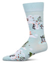 Men's "Winter Wonder" Rayon-Blend Fine-Gauge Novelty Crew Sock