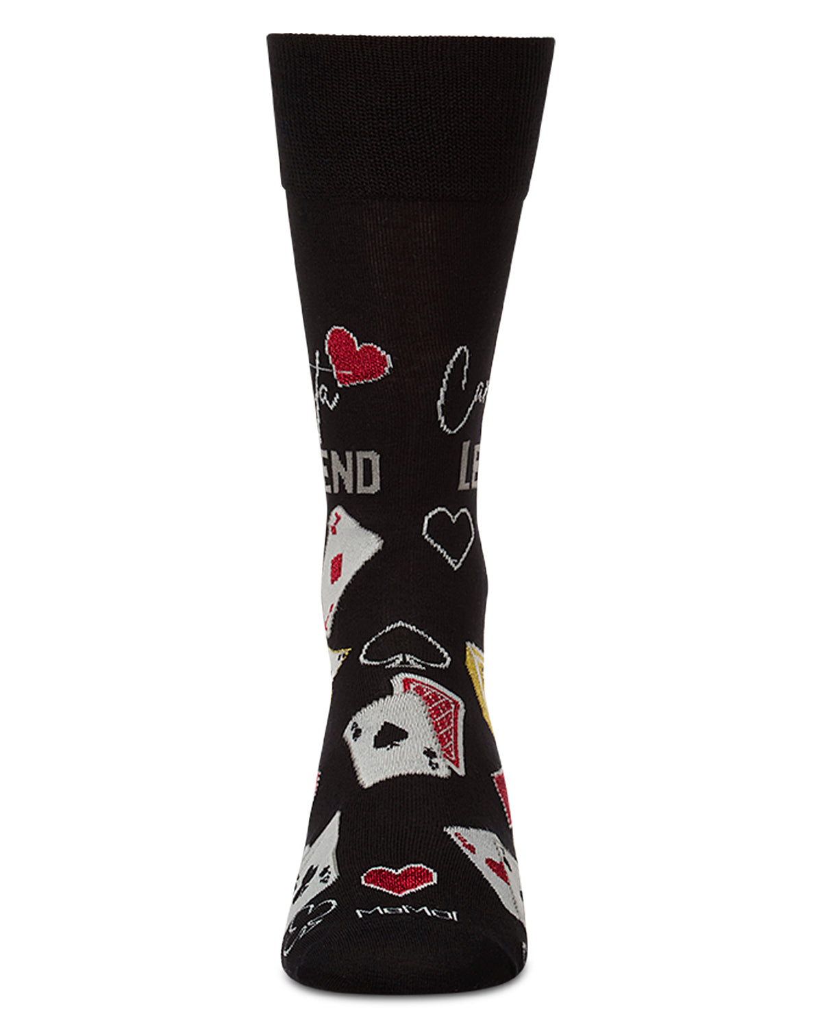 Men's "Canasta Legend" Rayon-Blend Fine-Gauge Novelty Crew Sock