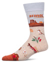 Men's Utah-Themed Rayon-Blend Fine-Gauge Novelty Crew Sock