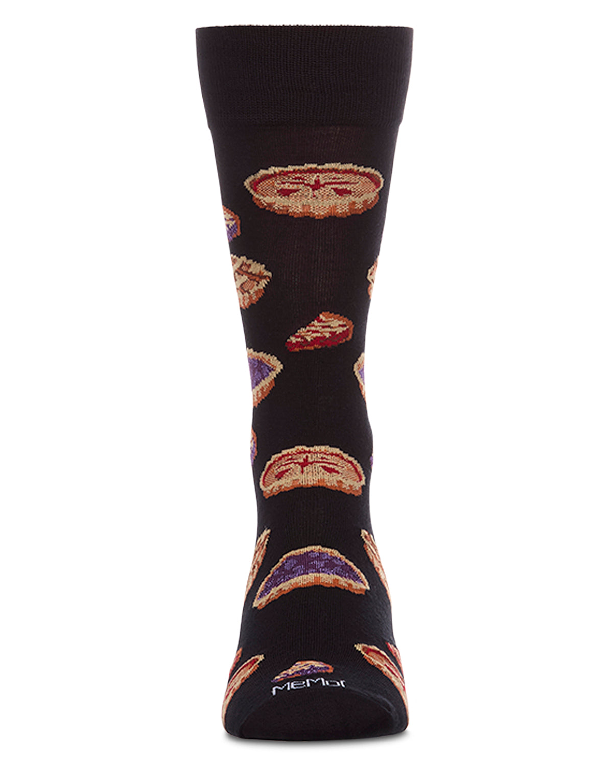 Men's "Pies" Rayon-Blend Fine-Gauge Novelty Crew Sock