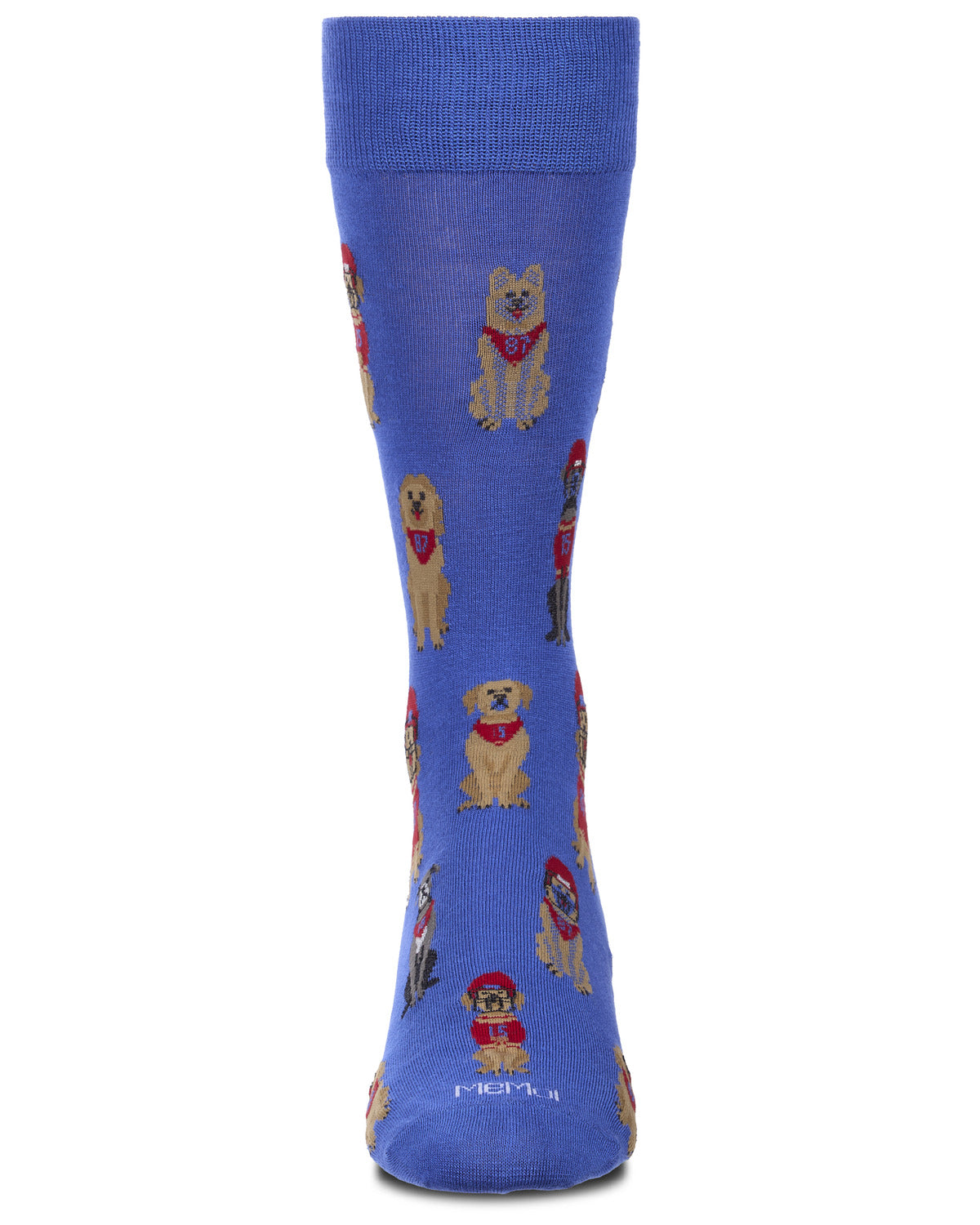 Men's "Sport Dogs" Rayon-Blend Fine-Gauge Novelty Crew Sock