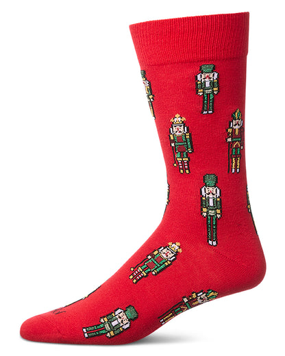 Men's "Nutcrackers" Holiday Fine-Gauge Novelty Crew Sock