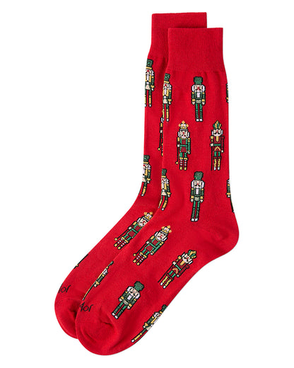 Men's "Nutcrackers" Holiday Fine-Gauge Novelty Crew Sock