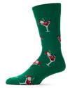 Men's "Santa Cocktail" Holiday Novelty Crew Sock