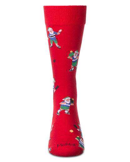 Men's "Pickleball Santa" Holiday Fine-Gauge Novelty Crew Sock