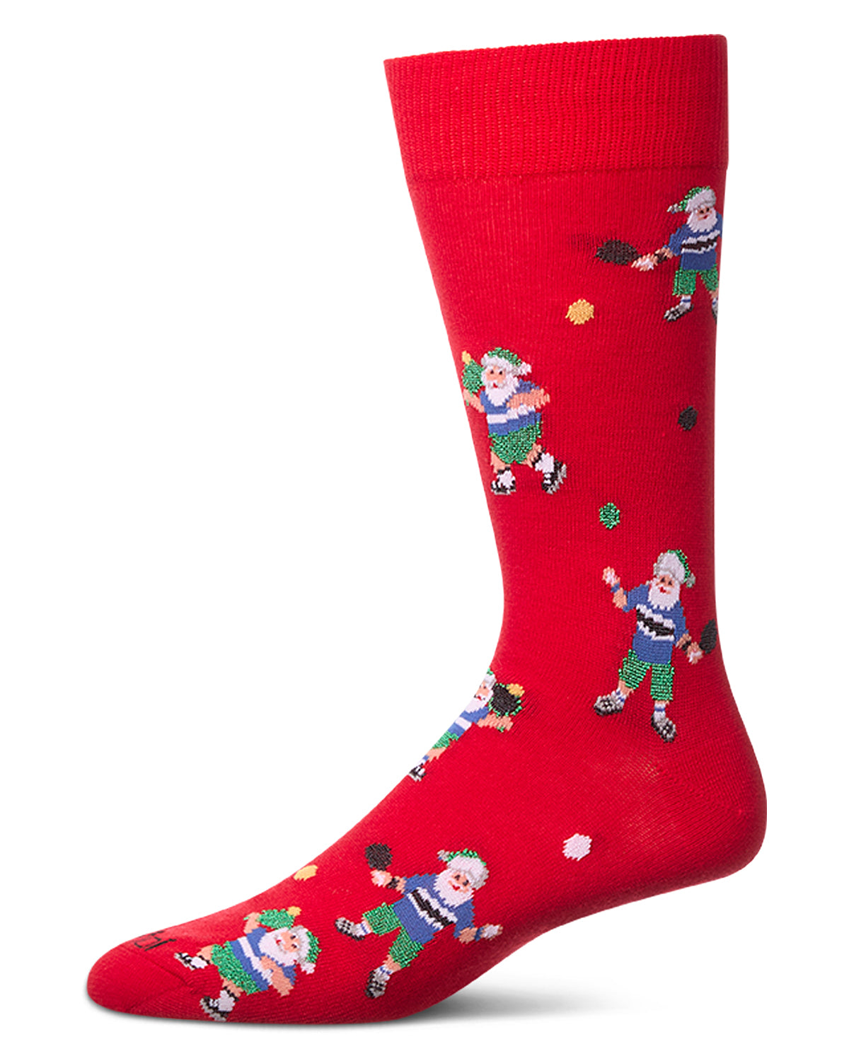 Men's "Pickleball Santa" Holiday Fine-Gauge Novelty Crew Sock