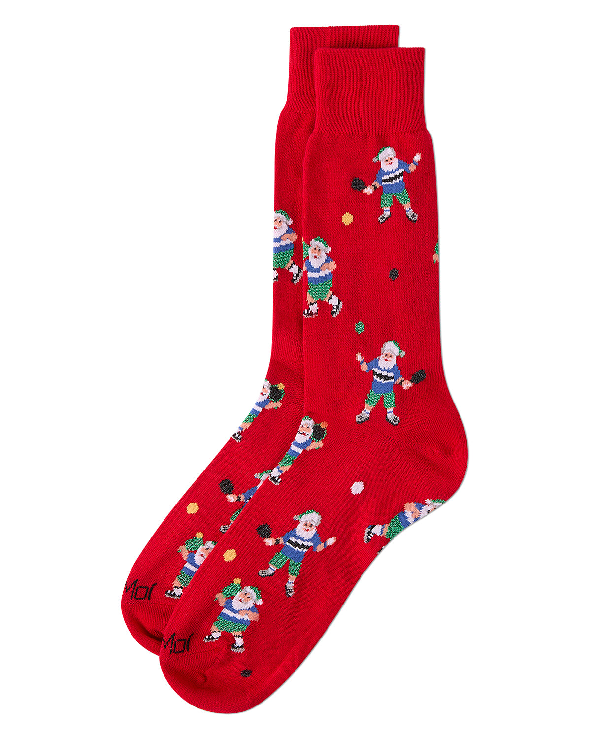 Men's "Pickleball Santa" Holiday Fine-Gauge Novelty Crew Sock