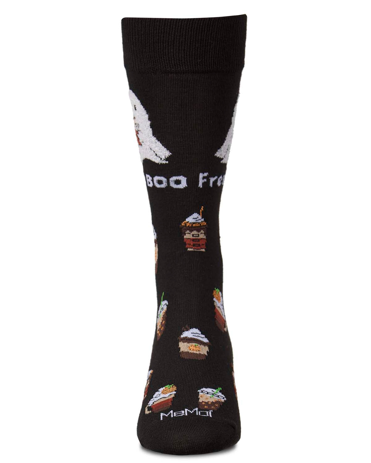 Men's "Fresh Boo" Halloween Holiday Fine-Gauge Crew Socks