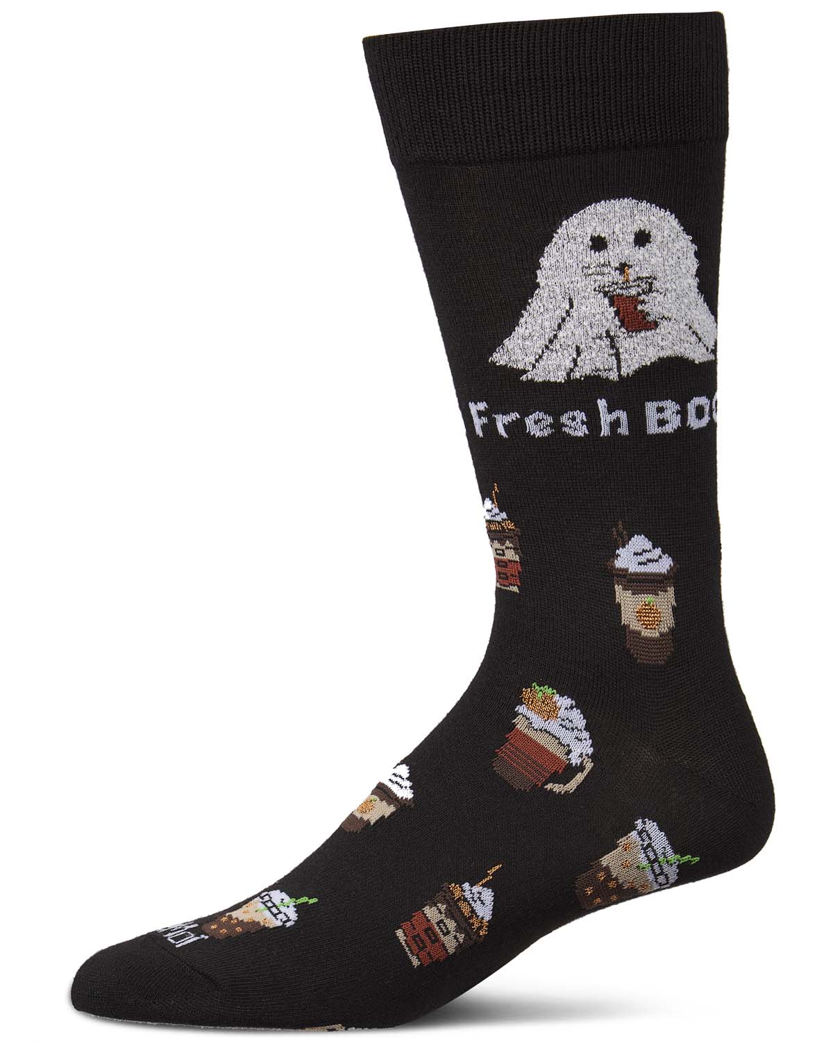 Men's "Fresh Boo" Halloween Holiday Fine-Gauge Crew Socks