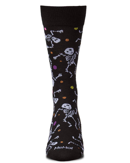 Men's "Skeleton" Halloween Holiday Fine-Gauge Novelty Crew Sock