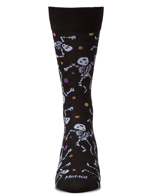 Men's "Skeleton" Halloween Holiday Fine-Gauge Novelty Crew Sock