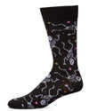 Men's "Skeleton" Halloween Holiday Fine-Gauge Novelty Crew Sock