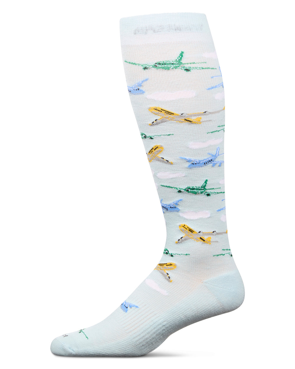 Airplanes Bamboo Blend 8-15 mmHg Graduated Compression Socks : Color: Light Blue