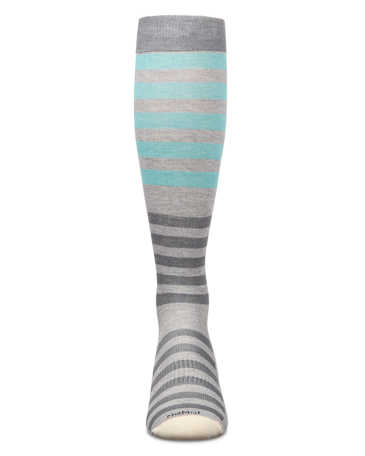 Multi Stripes 8-15 mmHg Graduated Cotton Compression Socks : Color: Medium Gray