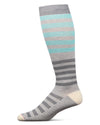 Multi Stripes 8-15 mmHg Graduated Cotton Compression Socks : Color: Medium Gray