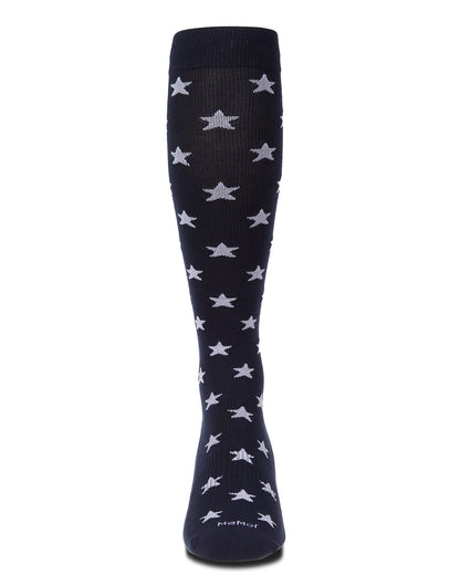 Men's "Old Glory" Rayon-Blend Star-Studded Novelty Compression Sock