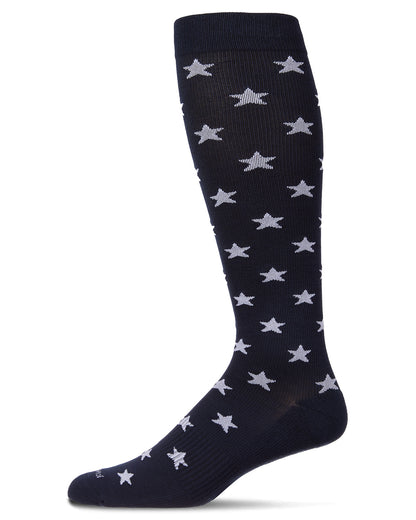 Men's "Old Glory" Rayon-Blend Star-Studded Novelty Compression Sock