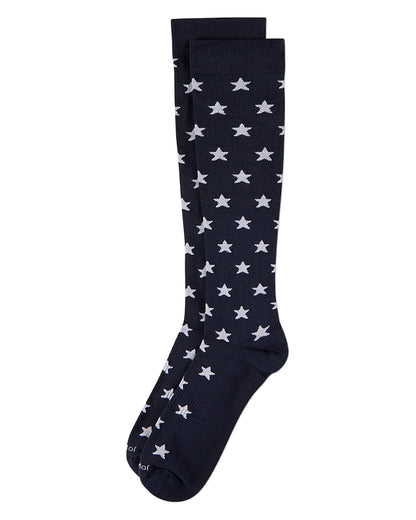 Men's "Old Glory" Rayon-Blend Star-Studded Novelty Compression Sock