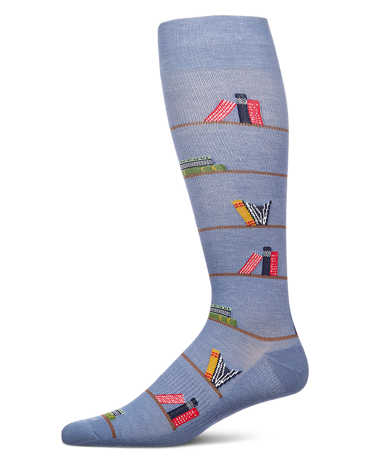 Men's "Bookshelf" Rayon-Blend Mild Compression (8-15 mmHg) Knee High