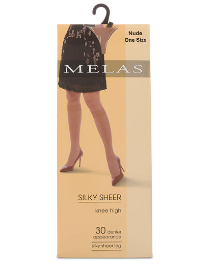 Women's Silky Sheer 30 Denier Knee High Sock : Color: Nude