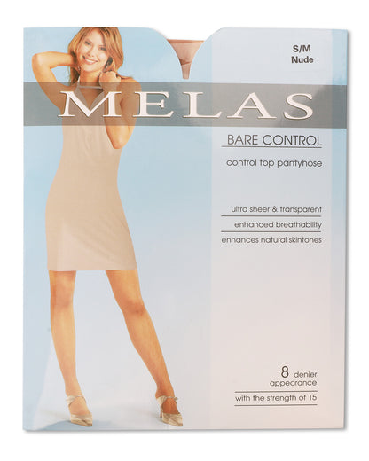 6 Pair Women's 8-Denier Bare Control Top Pantyhose