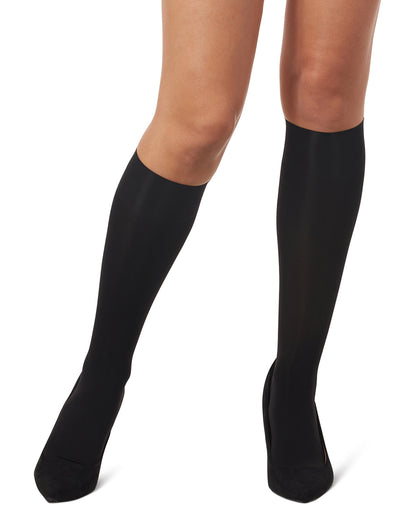 Women's Multi Fiber Opaque Knee Highs : Color: Black