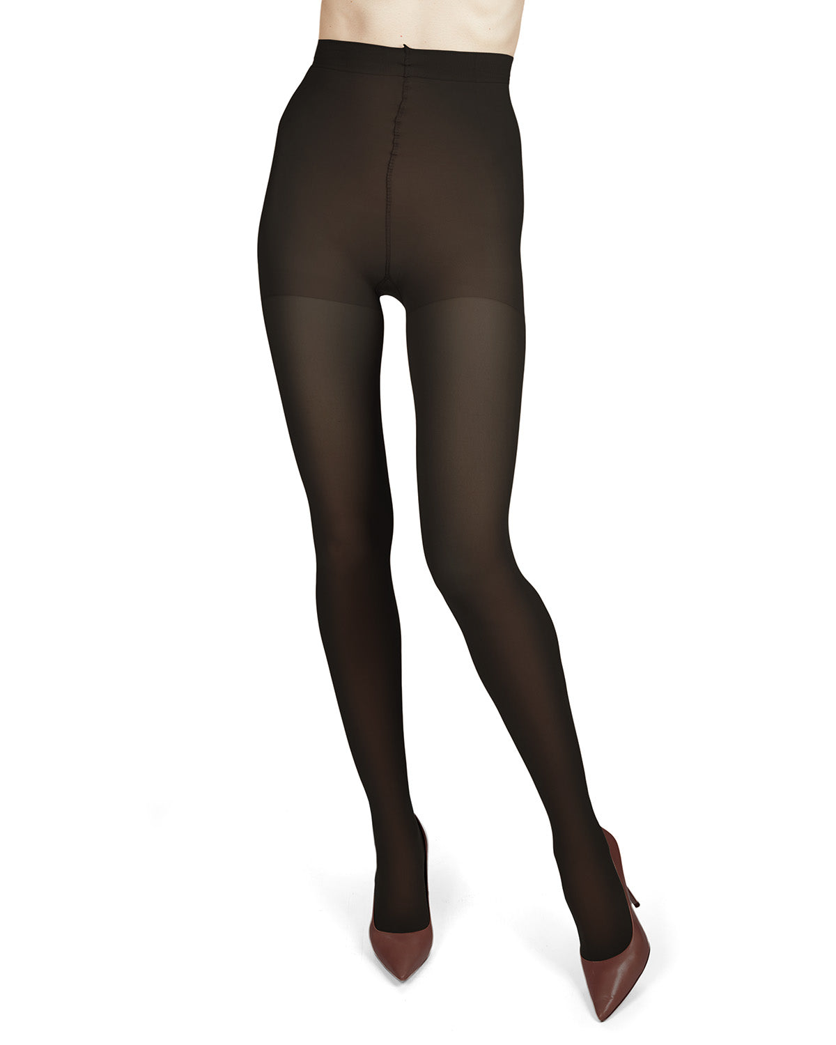 Women's Multi Fiber Control Top Tights : Color: Black