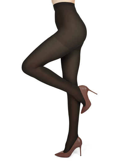 Women's Multi Fiber Control Top Tights : Color: Black